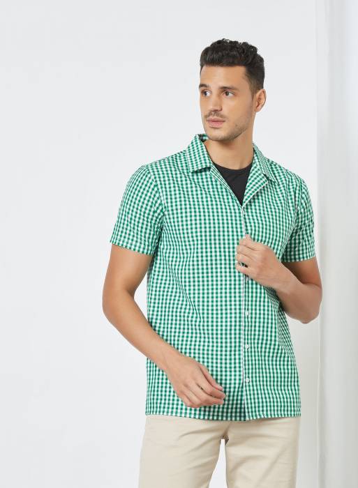 پیراهن آستین کوتاه مردانه سبز برند sivvi x datelier