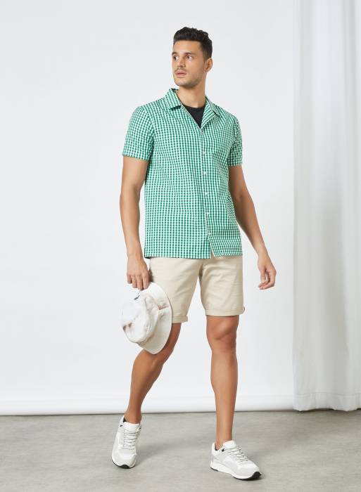 پیراهن آستین کوتاه مردانه سبز برند sivvi x datelier