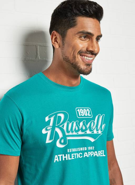 تیشرت مردانه سبز برند russell athletic