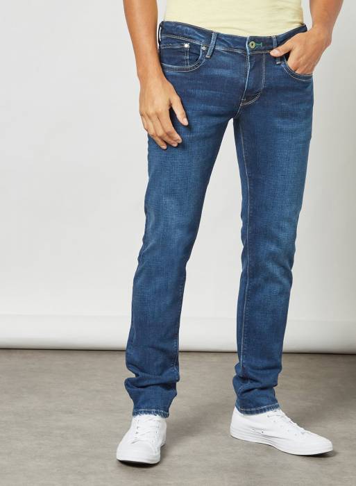 شلوار جین مردانه اسلیم فیت پ پ جینز آبی