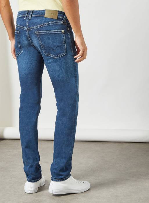شلوار جین مردانه اسلیم فیت پ پ جینز آبی