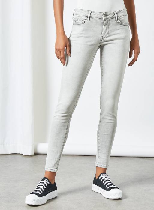 شلوار جین زنانه پ پ جینز طوسی خاکستری