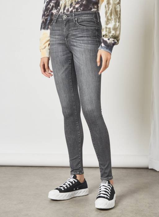 شلوار کلاسیک جین زنانه پ پ جینز طوسی خاکستری