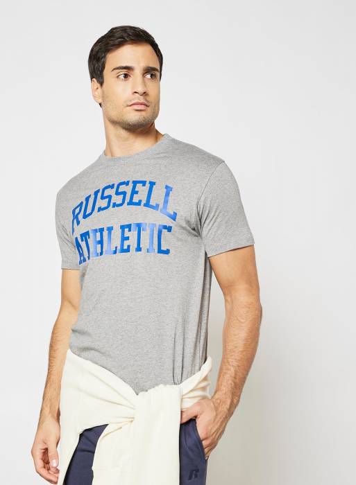 تیشرت مردانه طوسی خاکستری برند russell athletic مدل 413