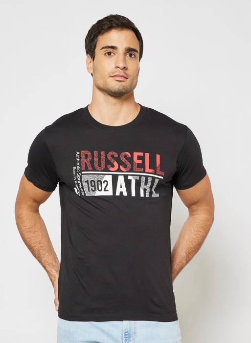 تیشرت مردانه مشکی برند russell athletic مدل 422