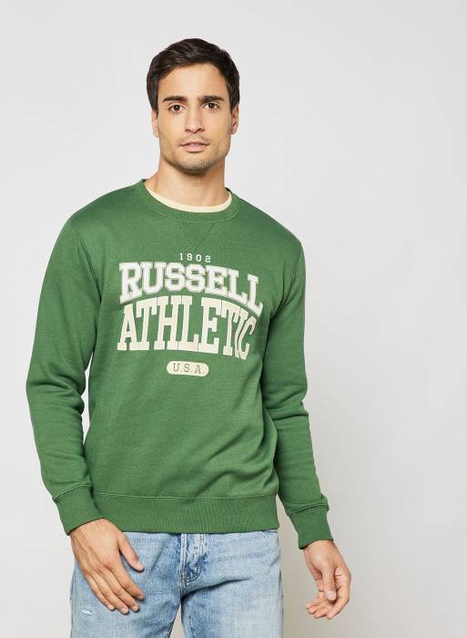 بلوز مردانه سبز برند russell athletic