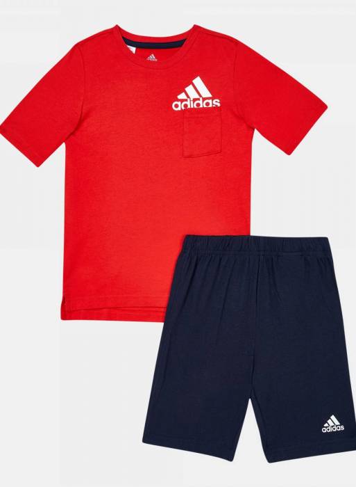 ست تیشرت شورت ورزشی تابستانی بچه گانه آدیداس قرمز