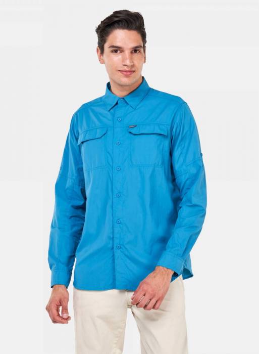 پیراهن مردانه کلمبیا آبی مدل 879