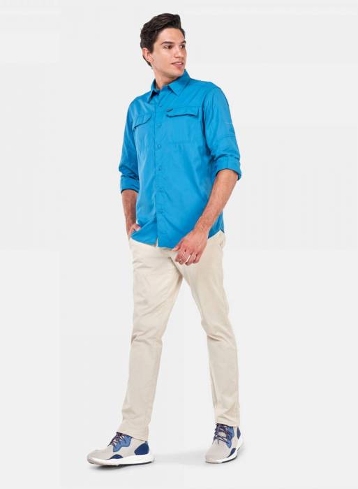پیراهن مردانه کلمبیا آبی مدل 879