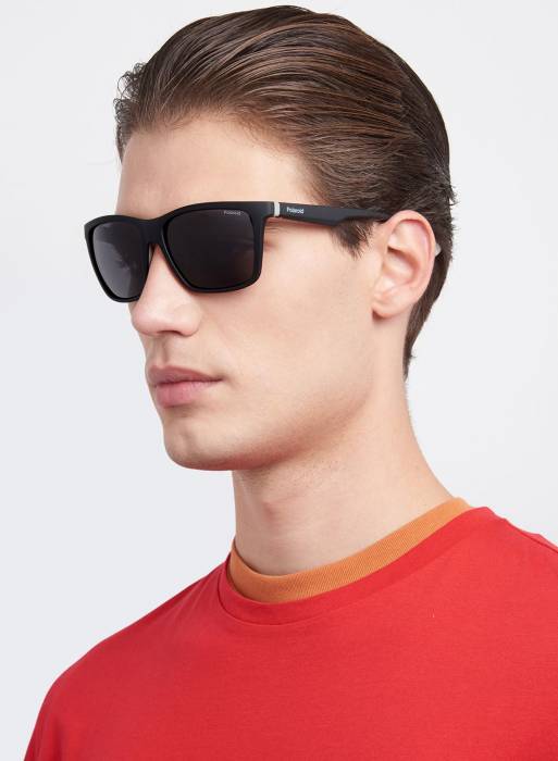 عینک آفتابی مردانه طوسی خاکستری برند polaroid