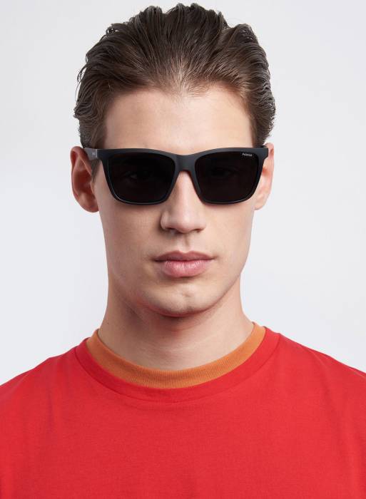 عینک آفتابی مردانه طوسی خاکستری برند polaroid