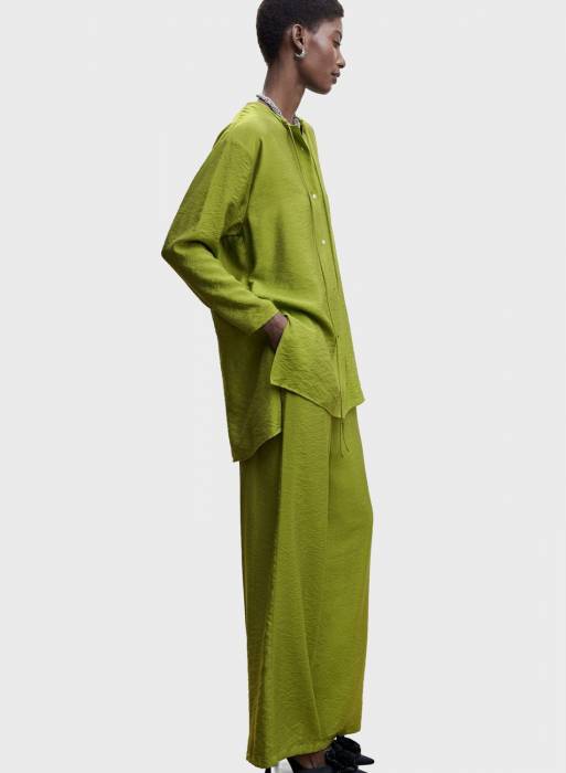شلوار پارچه ای زنانه مانگو سبز