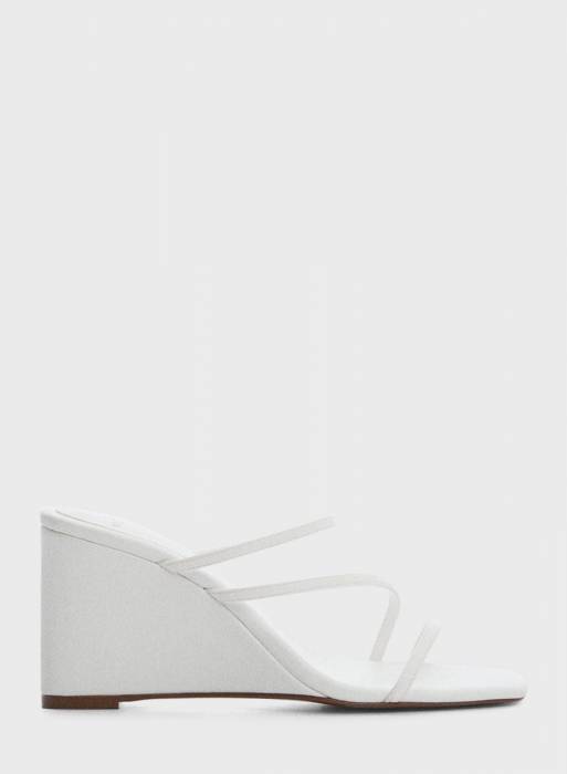 صندل لژدار زنانه مانگو سفید مدل 021