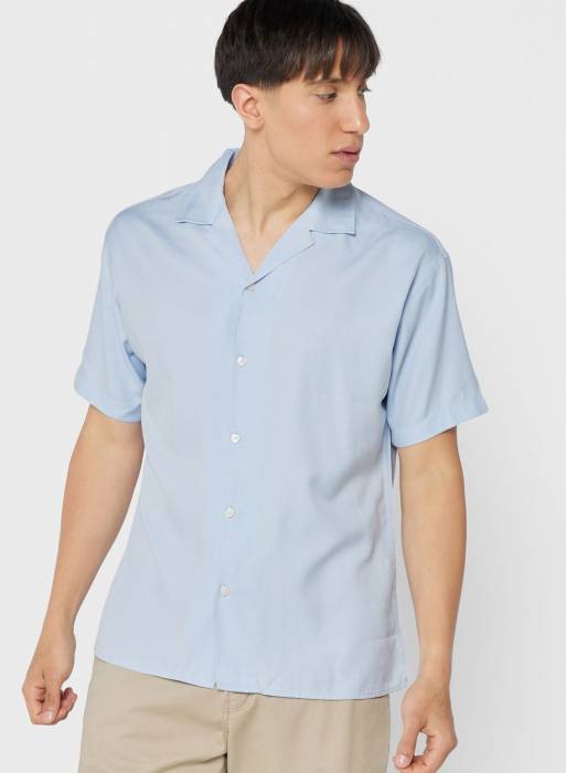پیراهن مردانه آبی برند jack-&-jones مدل 076