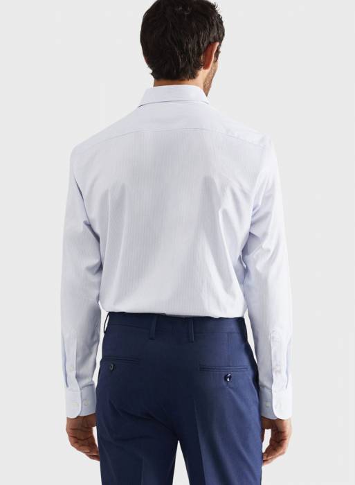 پیراهن مردانه مانگو آبی مدل 126