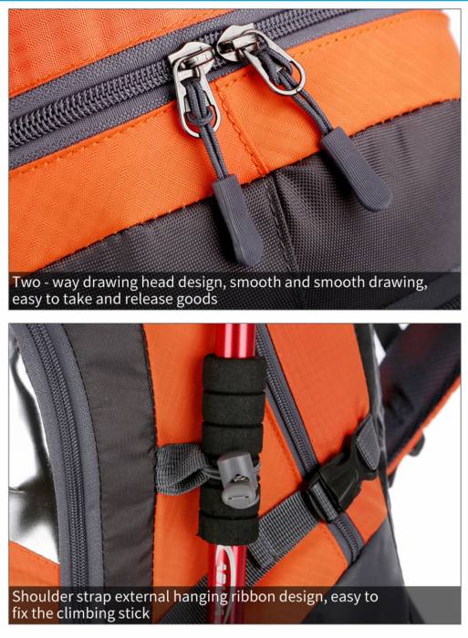 کیف کوله پشتی ضدآب (واترپروف) طبیعت گردی کوهنوردی طوسی خاکستری نارنجی برند misstiara