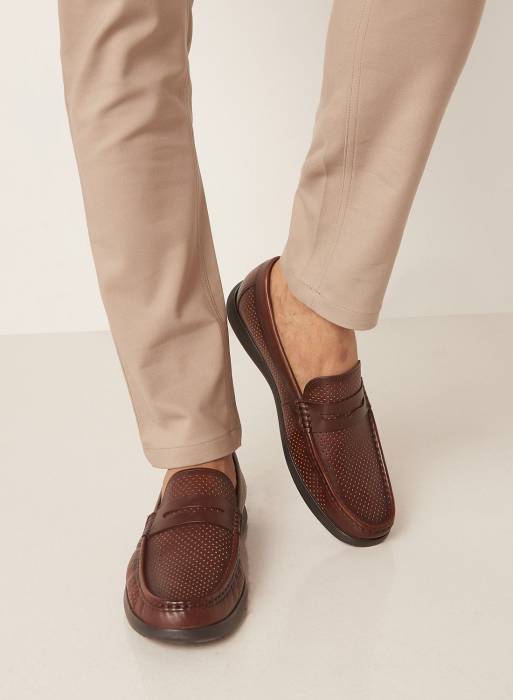 کفش راحت چرم مردانه قهوه ای برند le confort مدل 627