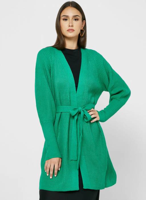 ژاکت بلند زنانه سبز برند ella