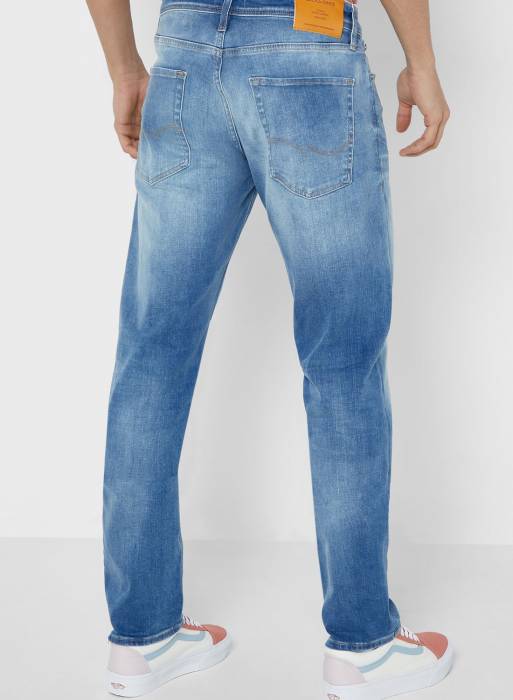 شلوار جین مردانه اسلیم فیت آبی برند jack-&-jones مدل 464