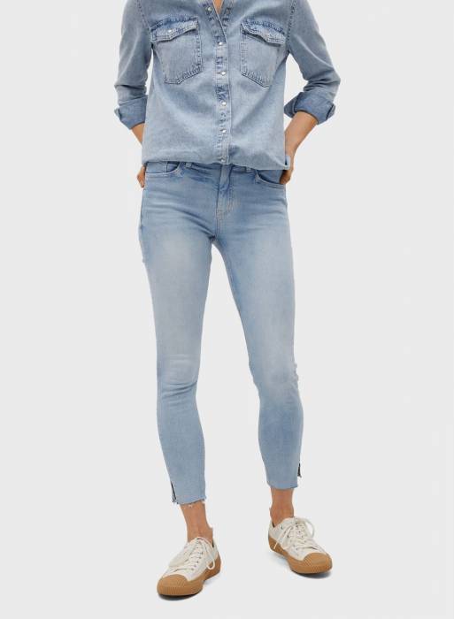 شلوار جین زنانه مانگو آبی مدل 115