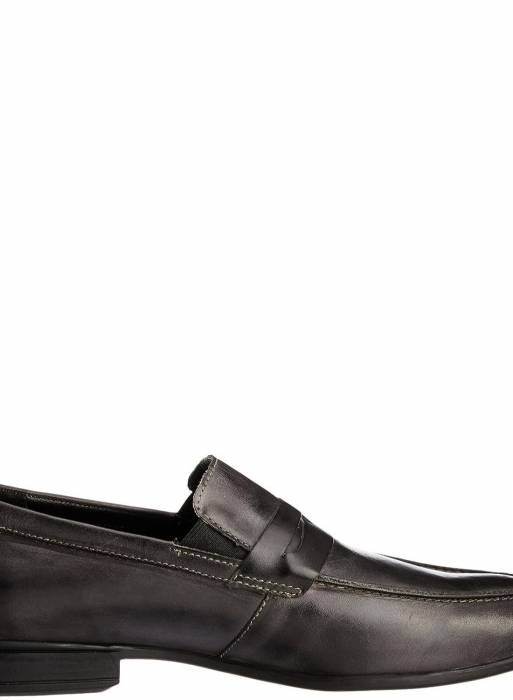 کفش راحت چرم رسمی مردانه طوسی خاکستری برند ruosh