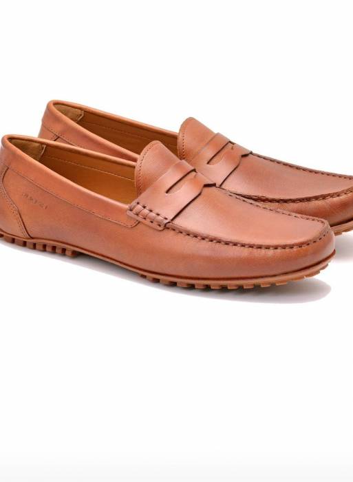کفش راحت تخت راحت کلاسیک چرم رسمی مردانه قهوه ای برند ruosh