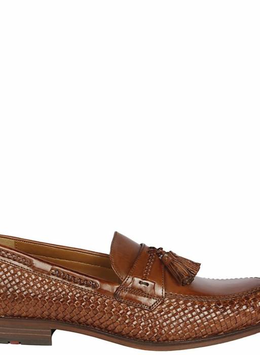 کفش راحت چرم رسمی مردانه قهوه ای برند ruosh مدل 852