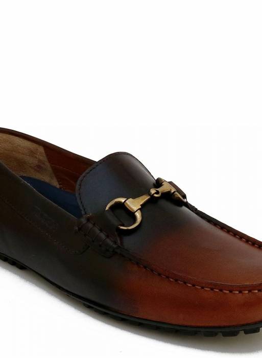 کفش راحت چرم رسمی مردانه قهوه ای برند ruosh مدل 853