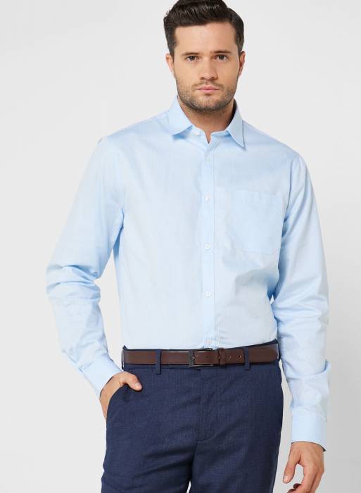 پیراهن رسمی مردانه آبی برند robert wood مدل 973