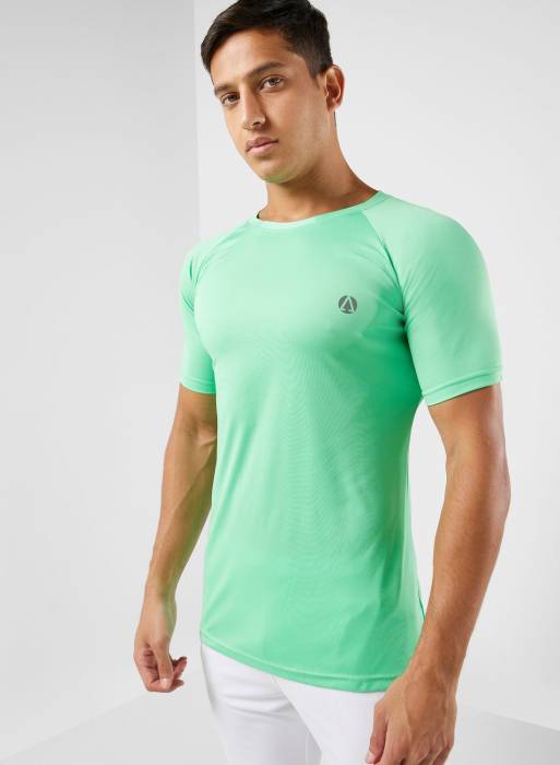 تیشرت ورزشی مردانه سبز برند athletiq مدل 999