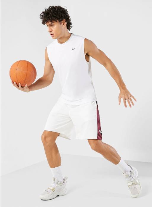 شورت ورزشی بسکتبال مردانه ریباک سفید مدل 399