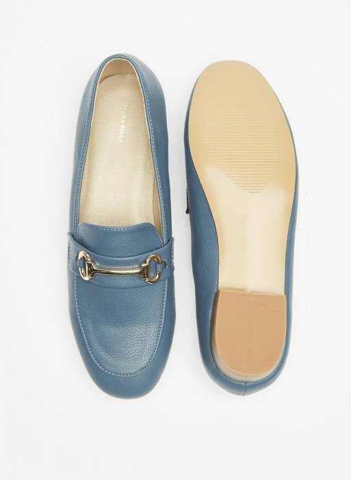 کفش راحت پاشنه پهن آبی برند flora bella