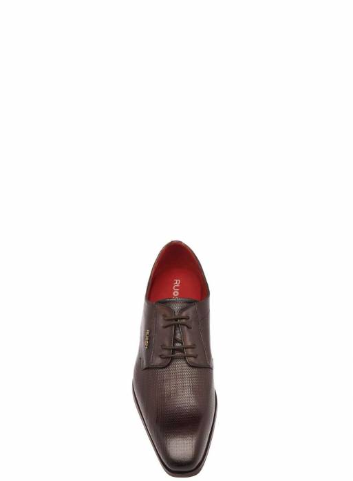 کفش چرم رسمی مردانه قهوه ای برند ruosh