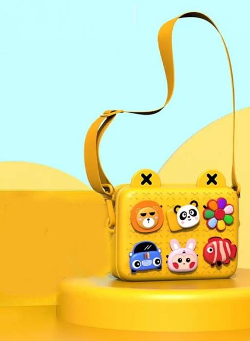 کیف شانه ای کودکانه دخترانه برای اسباب بازی ها و دوربین ها هدیه تولد کودکان زرد