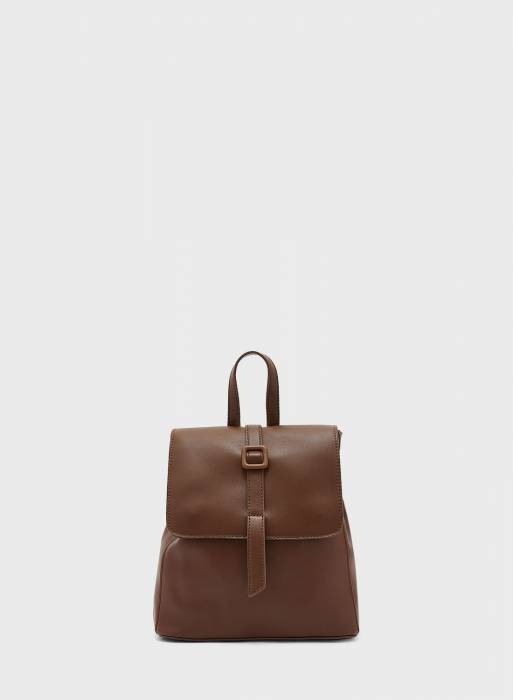 کیف کوله پشتی چرم مصنوعی زنانه قهوه ای برند ginger