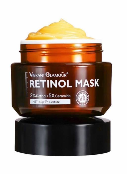 ماسک ضد پیری با رتینول برای روشن کردن چروک ها، تاب دهی، کاهش لکه  تیرگی، مرطوب کننده و محصول زیبایی برای ترمیم پوست برای زنان.