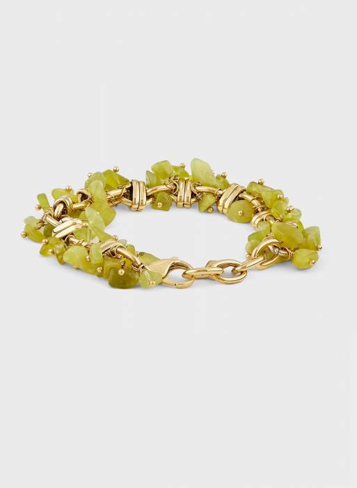 دستبند زنانه گس سبز طلایی