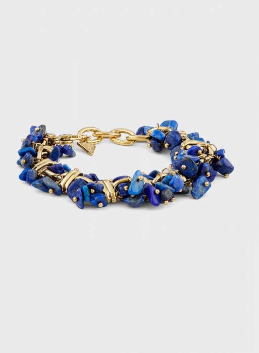دستبند زنانه گس آبی طلایی