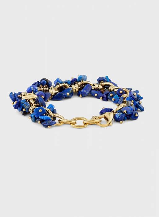 دستبند زنانه گس آبی طلایی
