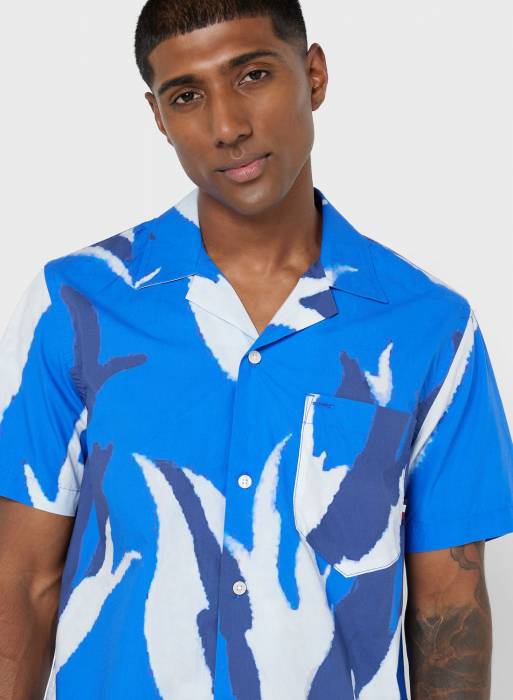 پیراهن مردانه تامی هیلفیگر آبی مدل 459
