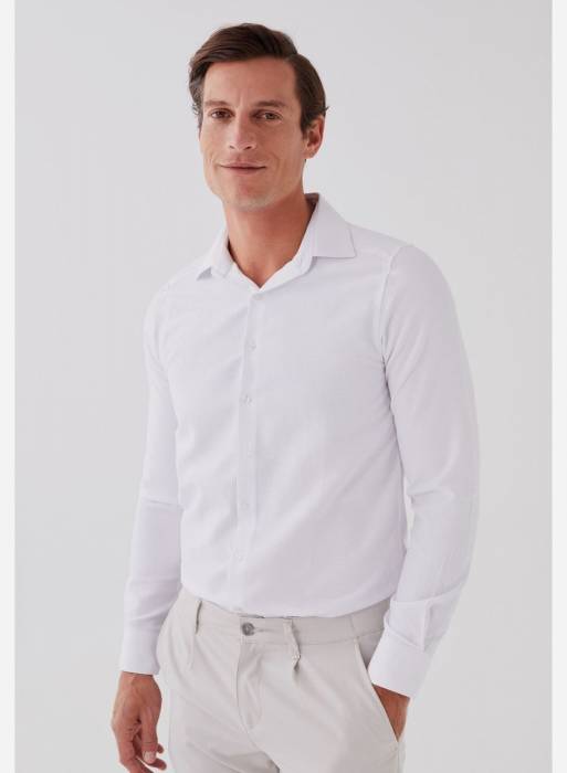 پیراهن اسلیم فیت مردانه ال سی وایکیکی سفید مدل 925