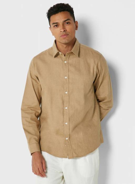 پیراهن مردانه قهوه ای برند robert wood
