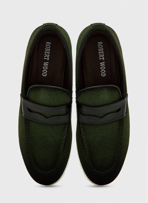 کفش راحت جیر مردانه سبز برند robert wood