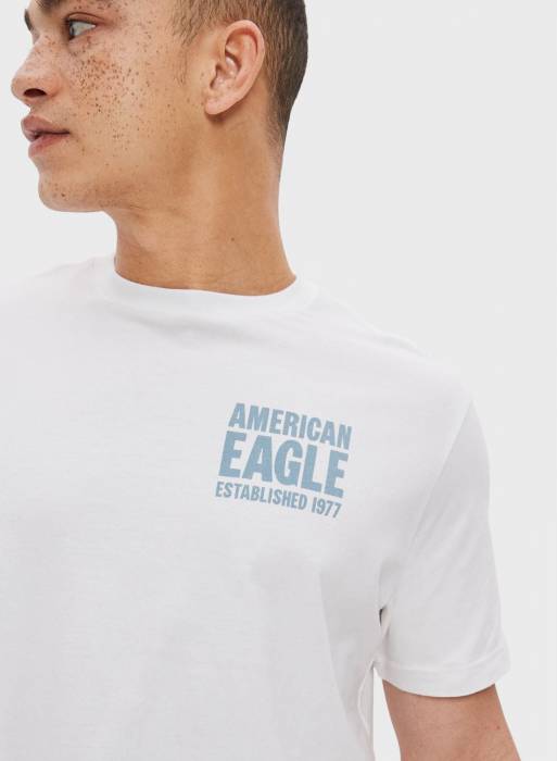 تیشرت مردانه سفید برند american eagle مدل 680