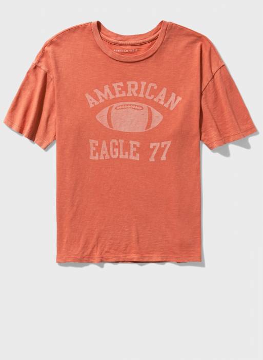 تیشرت زنانه نارنجی برند american eagle مدل 456