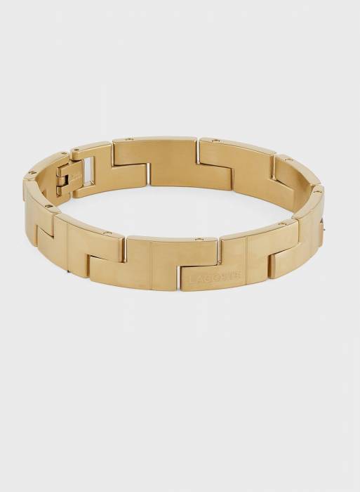 دستبند مردانه لاکوست طلایی