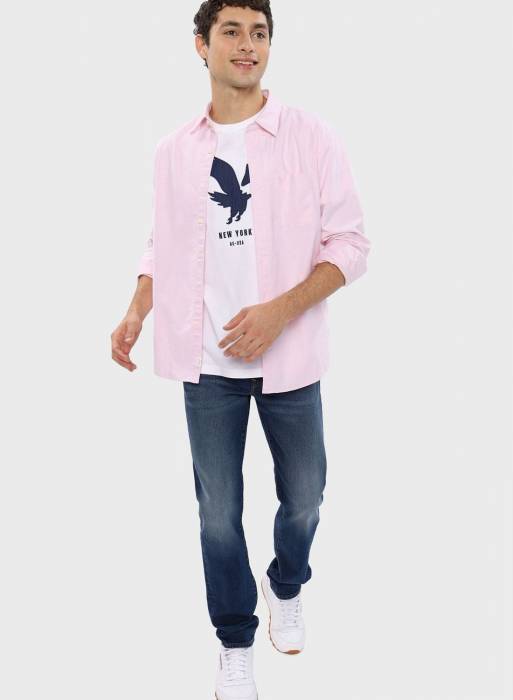 پیراهن مردانه صورتی برند american eagle مدل 870
