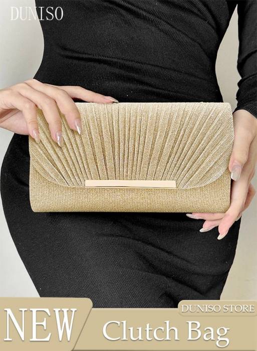 کیف دستی رسمی زنانه طلایی برند duniso