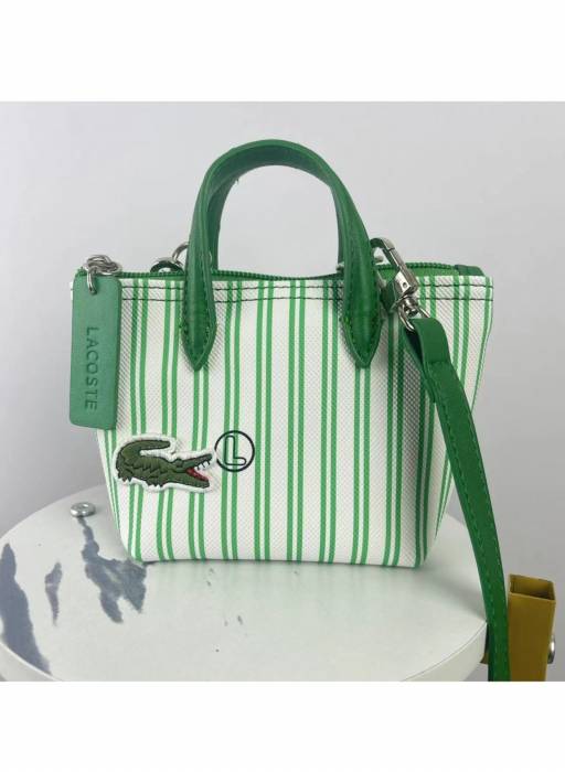 کیف زنانه لاکوست سفید سبز