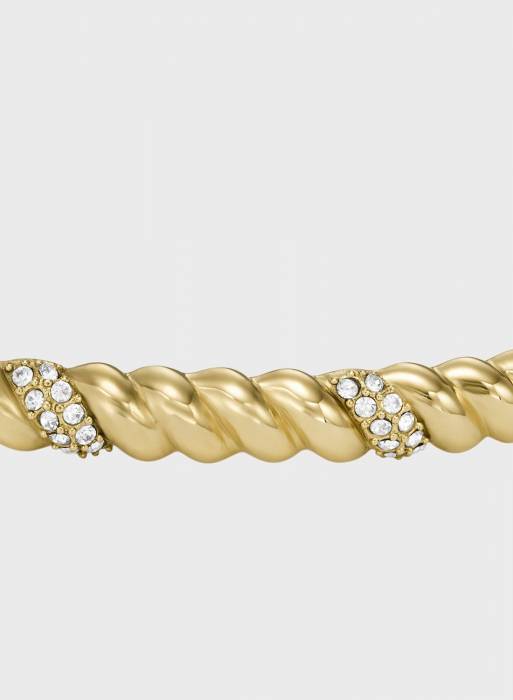 دستبند کلاسیک زنانه فسیل طلایی